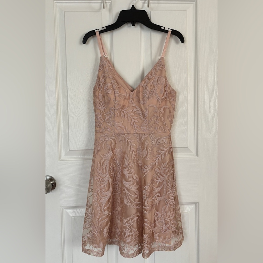 Speechless Shimmer Lace Floral Dress